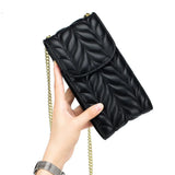 Diamond Lattice Wallet Mini Shoulder Bag Chain Mobile Clutch Messenger Bag