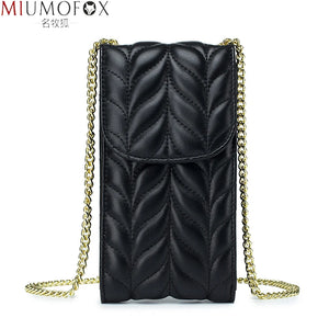 Diamond Lattice Wallet Mini Shoulder Bag Chain Mobile Clutch Messenger Bag
