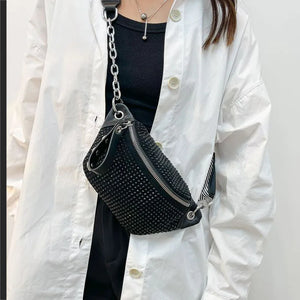 Diamond Waist Bags Chain Fanny pack Phone Pack Woman Shoulder Crossbody Chest Ba