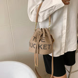 Drawstring Bucket Bag Women Shoulder Purse Handbag Crossbody