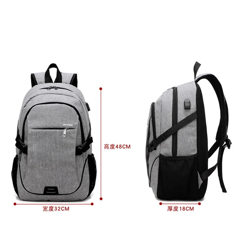 USB Charge Oxford Backpack Laptop Bag for Teenagers Men Women