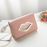 Big Lips Shoulder Bag for Women Stars Leather Change Purse Female Crossbody Mess