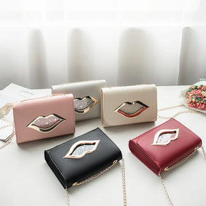 Big Lips Shoulder Bag for Women Stars Leather Change Purse Female Crossbody Mess