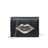 Big Lips Shoulder Bag for Women Stars Leather Change Purse Female Crossbody