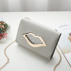 Big Lips Shoulder Bag Stars Leather Change Purse Women