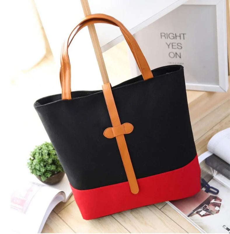 Canvas Handbags Large-capacity Women's Shopping Bags Art Hit Shoulder Bag