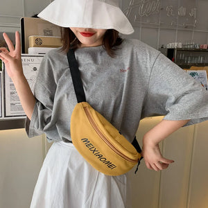 Canvas Waist Bag Lady Chest Bag Female Crossbody Bag Shoulder Bag