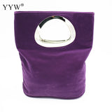 Purple Flannelette Women Handbags Bucket Bag Crossbody Casual Bag