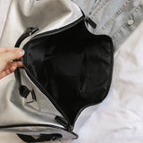 PU Leather Handbag High Crossbody Big Female For Women Silver Girl Messenger Han