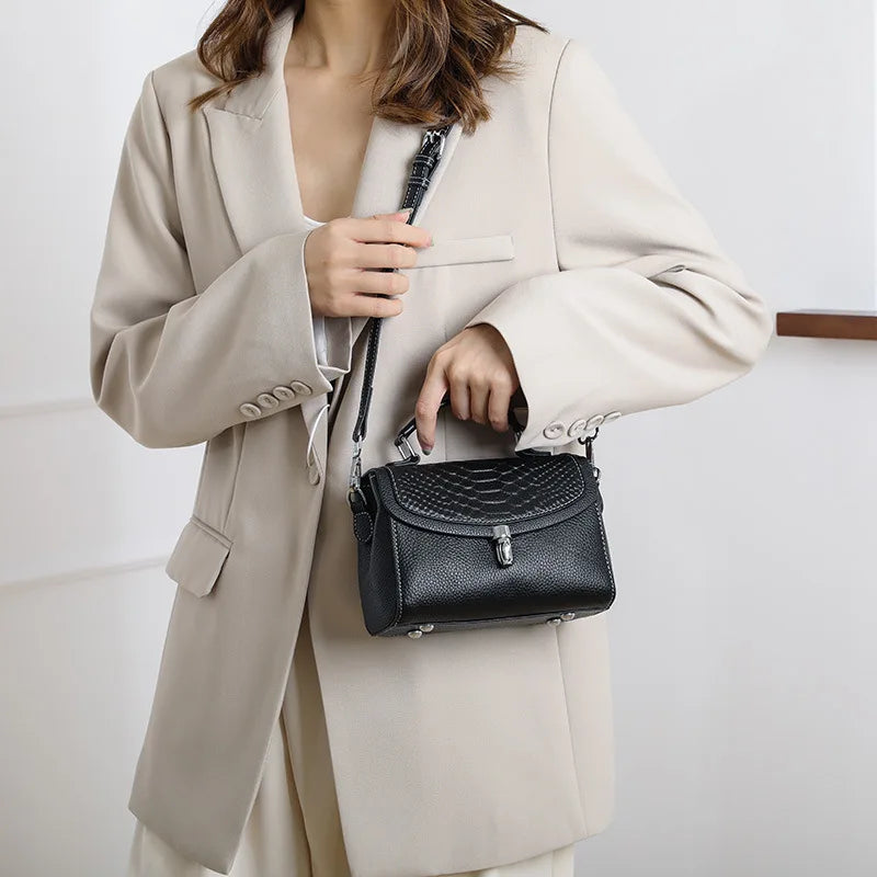Boston Sling Handbags Leather Vintage Lady Casual Shoulder Messenger Bag