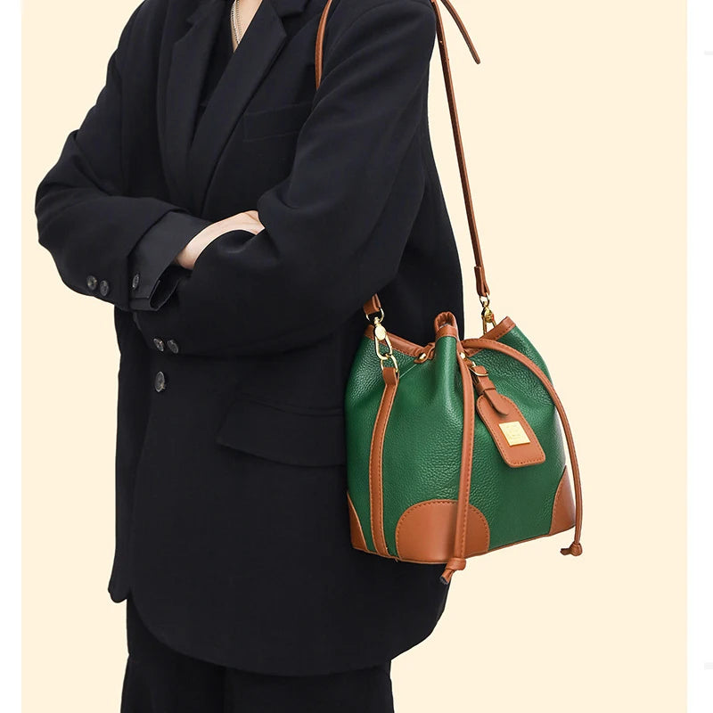 Leather Crossbody Handbag for Women Vintage Sling Messenger Bag