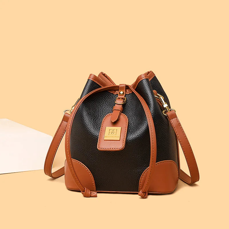 Leather Crossbody Handbag for Women Vintage Sling Messenger Bag