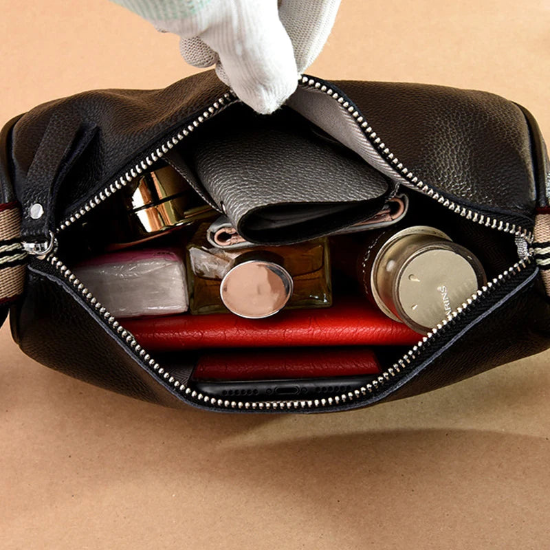 Leather Saddle Crossbody Handbag Women Messenger Bag