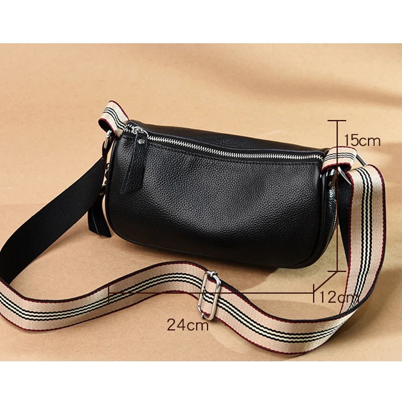 Leather Saddle Crossbody Handbag Women Messenger Bag