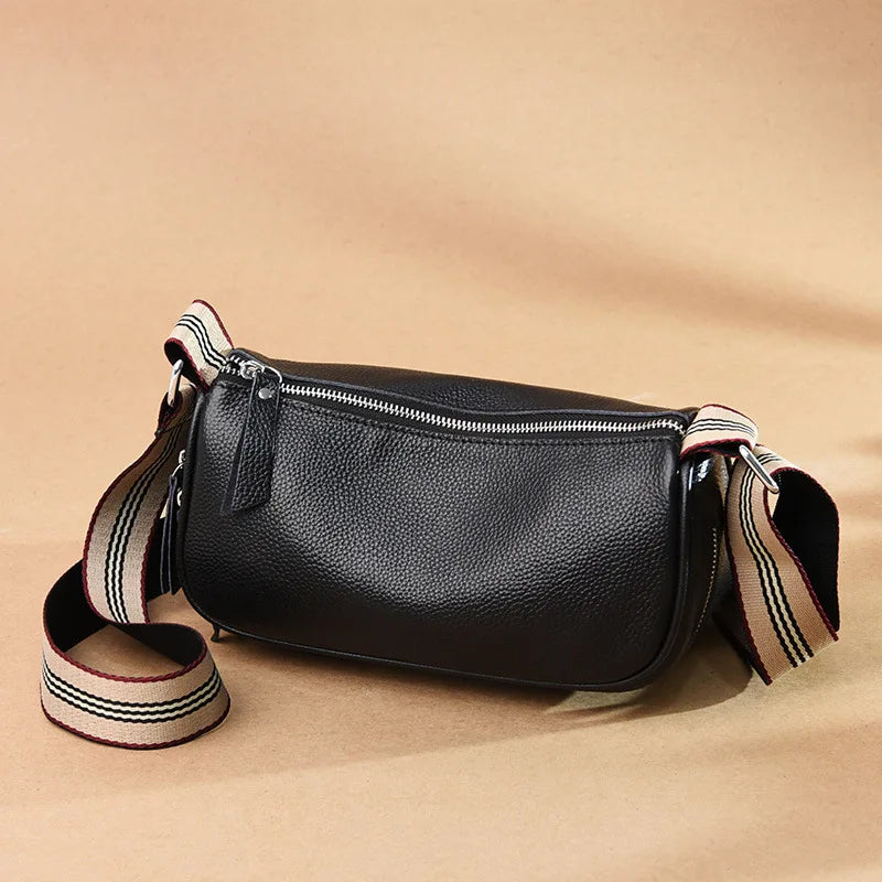 Leather Saddle Crossbody Handbag Women Messenger Bag