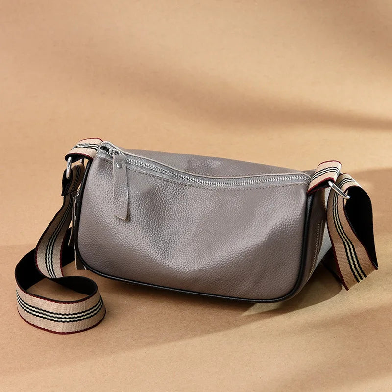 Leather Saddle Crossbody Handbag Women Messenger Bag