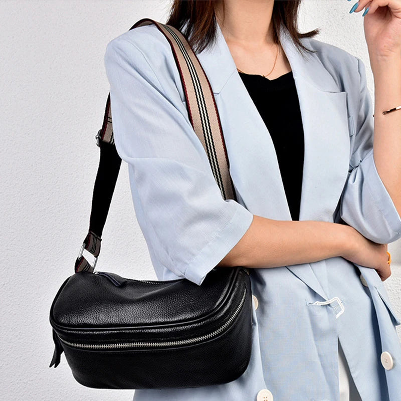 Leather Saddle Crossbody Handbag Women Messenger Bag