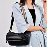 Leather Saddle Crossbody Handbag Women Messenger Bag