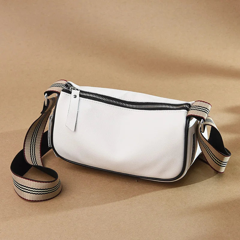 Leather Saddle Crossbody Handbag Women Messenger Bag