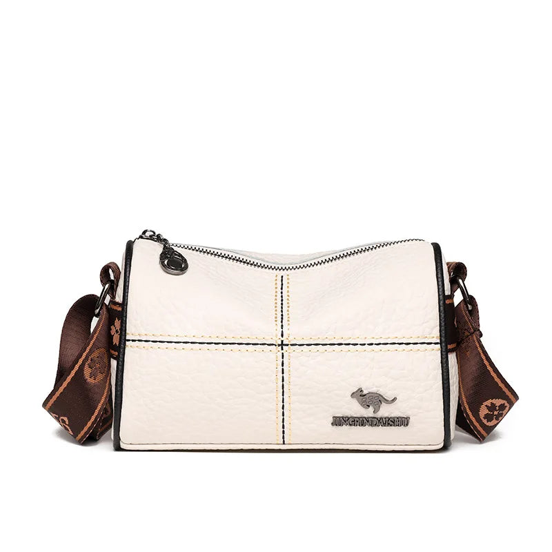 Plaid Casual Leather Handbag Vintage Lady Tote Shoulder Bag
