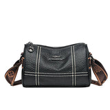 Plaid Leather Shoulder Bag Vintage Tote Lady Messenger Bag