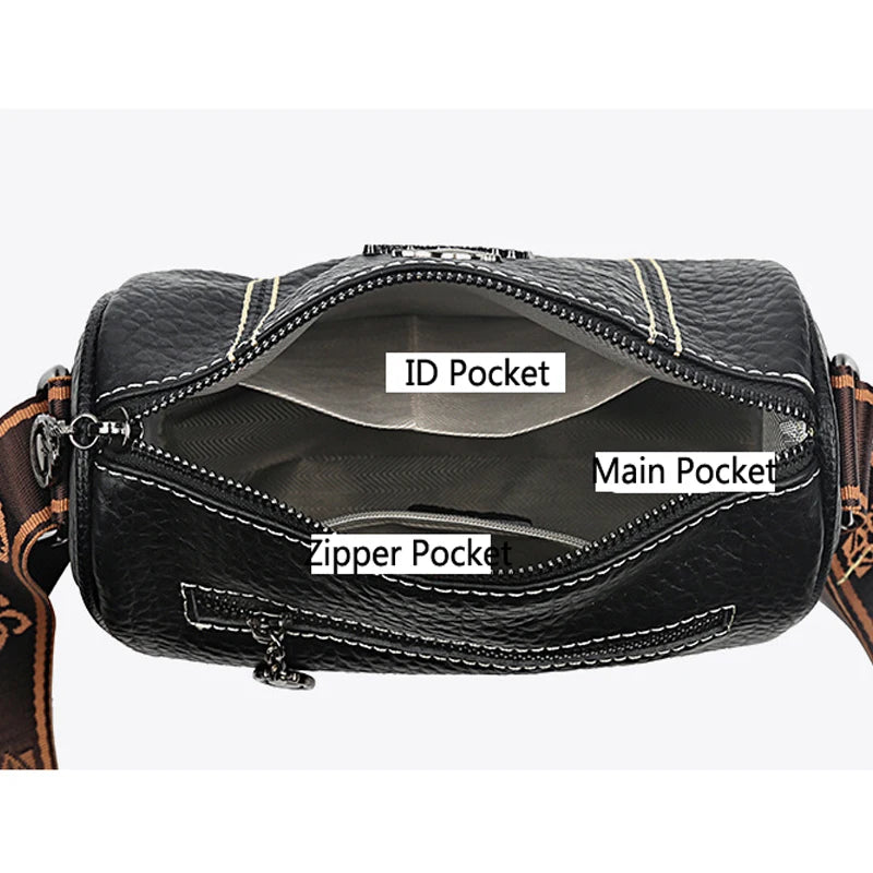 Plaid Leather Shoulder Bag Vintage Tote Lady Messenger Bag