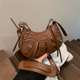 Rivet Soft Vintage PU Leather Crossbody Shoulder Woman Bags
