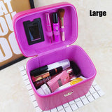 Female Crown Makeup Case With Mirror Beauty Travel Make Up Box Organizer