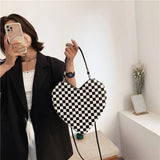 Women's Plaid Shoulder Bag Crossbody Leather Handbag