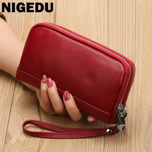 Leather Women Wallets Long Zipper Wallet Ladies Clutch Bag