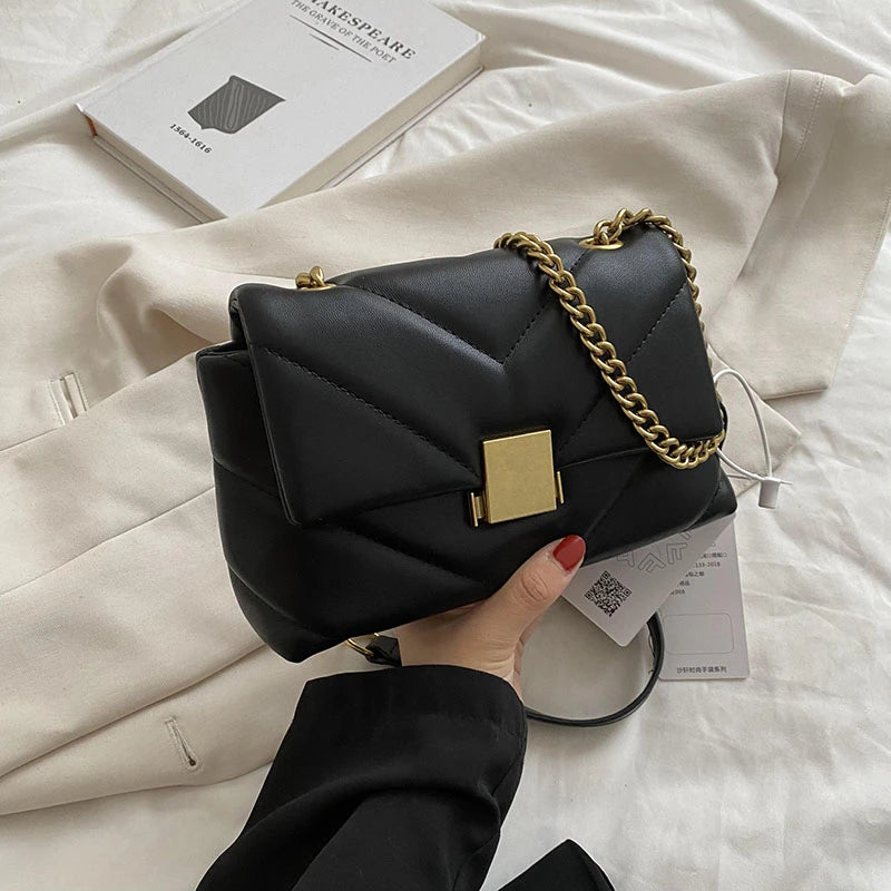 Square Flap Shoulder Bag Chain Crossbody Bag