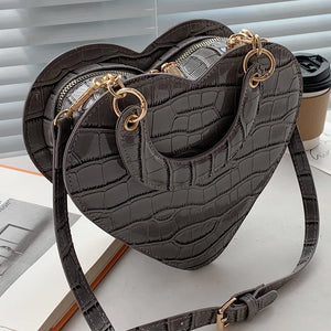 Stone Pattern PU Leather Crossbody Bag Women Small Shoulder Purse Handbag