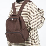 100% Cotton High Canvas Backpack for Girls Brown