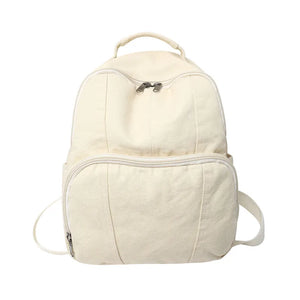 100% Cotton High Canvas Backpack for Girls Brown