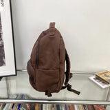 100% Cotton High Canvas Backpack for Girls Brown