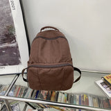 100% Cotton High Canvas Backpack for Girls Brown