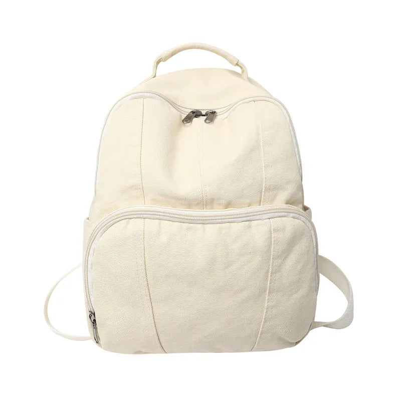 100% Cotton High Canvas Backpack for Girls Brown