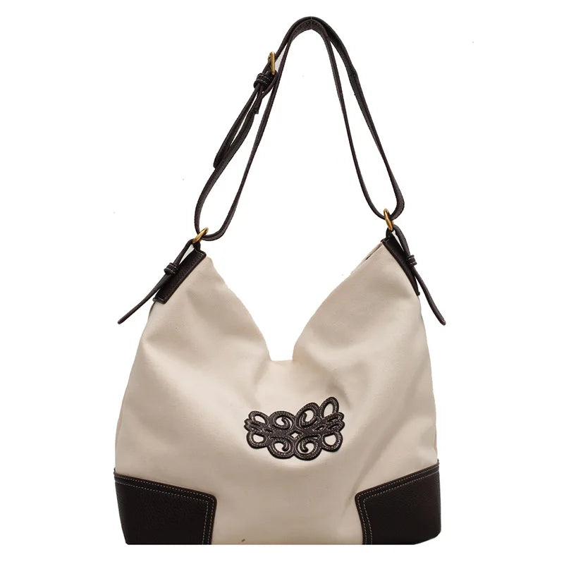 Large Capacity Canvas Shoulder Bags for Women Soft Crossbody Bags