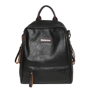 Women's PU Leather Backpack Soft Brown Satchel