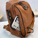 Women's PU Leather Backpack Soft Brown Satchel