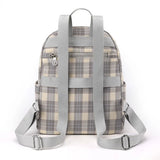 Plaid Backpack for Women England Style School Bag