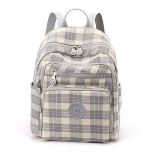 Plaid Backpack for Women England Style School Bag