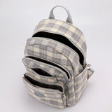 Plaid Backpack for Women England Style School Bag