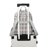 Plaid Backpack for Women England Style School Bag