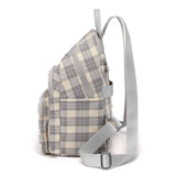 Plaid Backpack for Women England Style School Bag