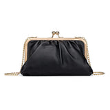 Kiss Lock Shoulder Bag Chain Crossbody Leather Clutch Wallet Messenger Bags