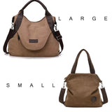 Large Capacity Canvas Leather Tote Handbag for Women