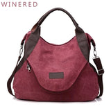 Large Capacity Canvas Leather Tote Handbag for Women