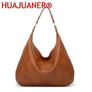Vintage Leather Women Shoulder Bag European Style Ladies Casual Handbags