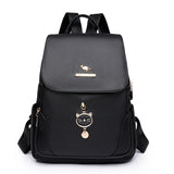 Soft Leather Waterproof Bagpack Preppy Style Student Bags